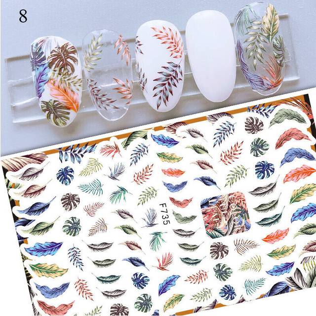 Nail Art Decals Sticker 3D Heart Star Letter Nail Slider DIY Manicure Decoration