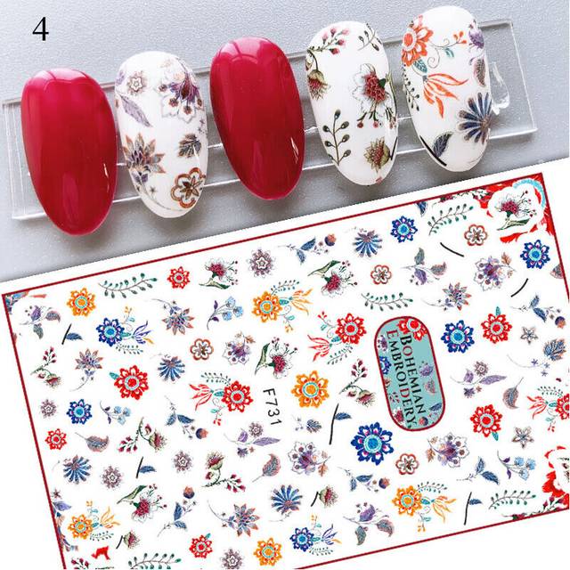 Nail Art Decals Sticker 3D Heart Star Letter Nail Slider DIY Manicure Decoration