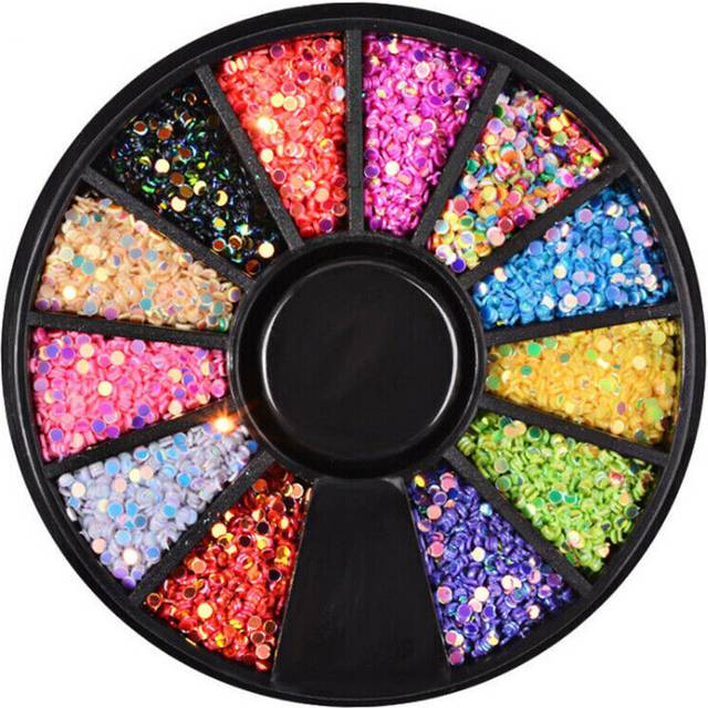 3D Nail Art Rhinestones in Wheel Glass Crystals Gems Beads Charms Glitter Decors