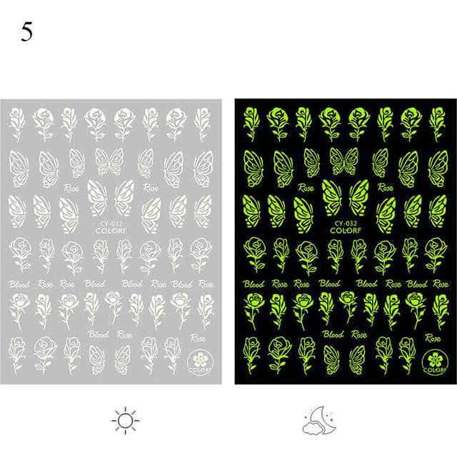 Women Luminous Nail Sticker 3D Glowing DIY Stars Manicure Decal Decoration Club