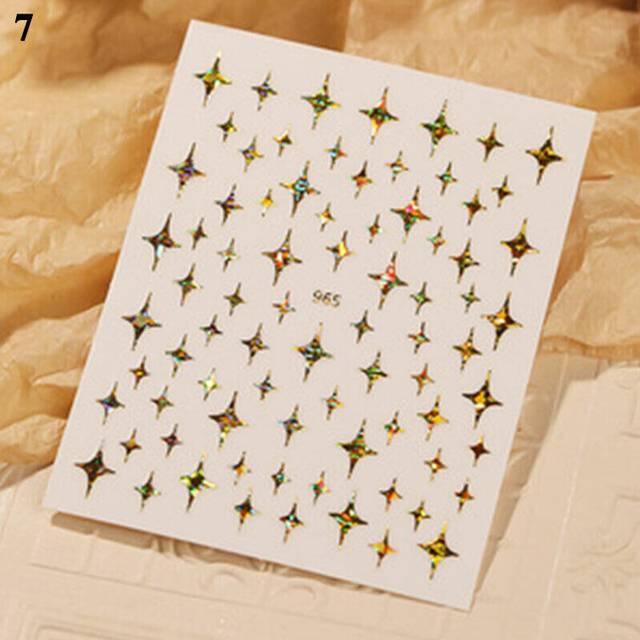 Nail Art Decals Sticker 3D Heart Star Letter Nail Slider DIY Manicure Decoration