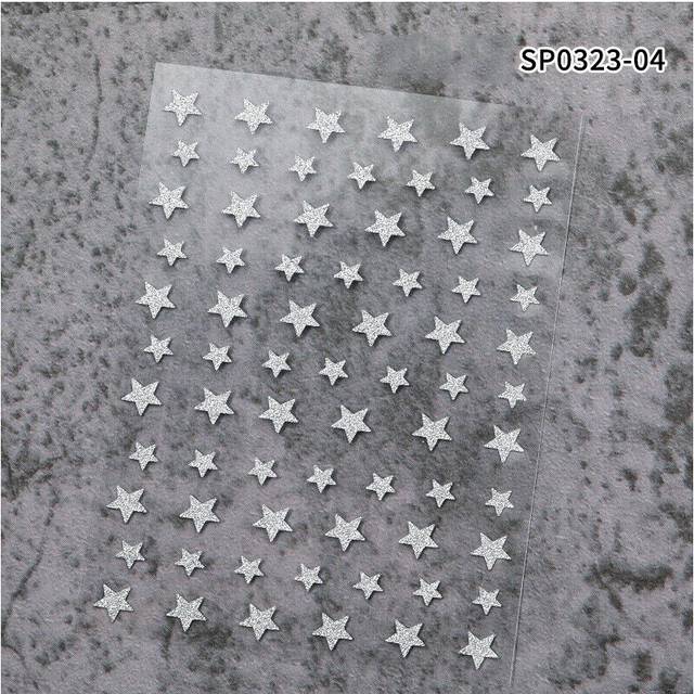 Decoration DIY Manicure 3D Silver French Tips Star Fire Nail Stickers Decal Art