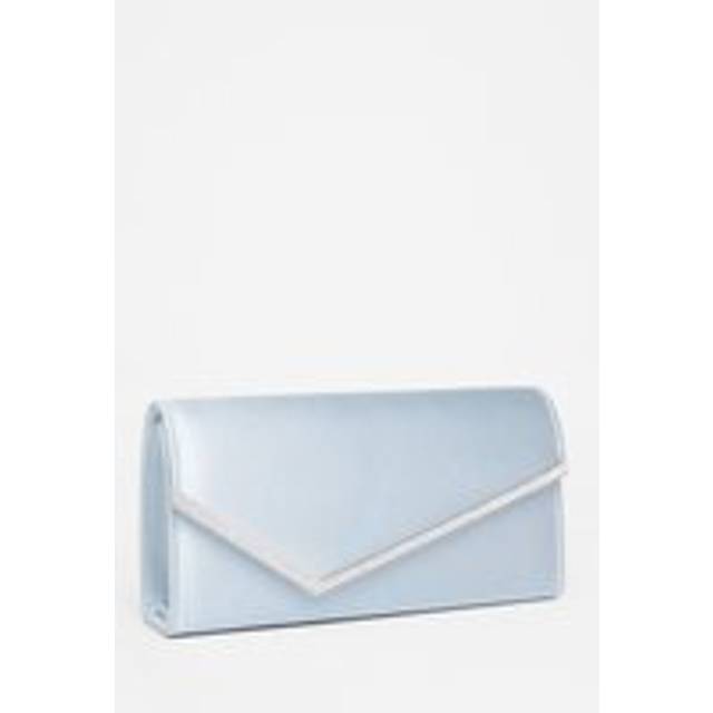 Womens Light Blue Diamante Clutch - One Size