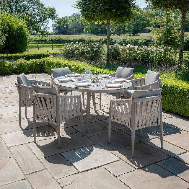 Maze Rattan Milan 6 Seat Oval Dining Set