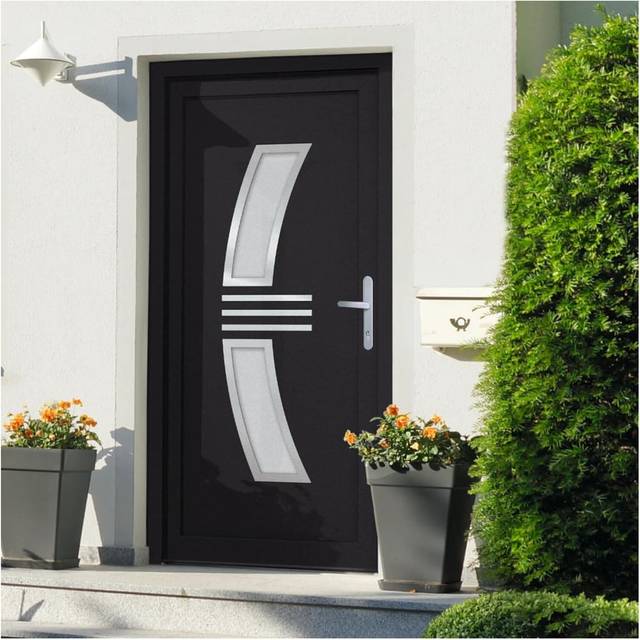 vidaXL Ytterdörr antracit 98x200 cm PVC