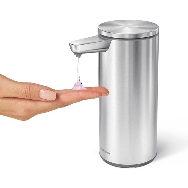 Simplehuman 266ml Soap Dispenser Rechargeable Sensor Pump (2 Pack), Brushed Stainless Steel