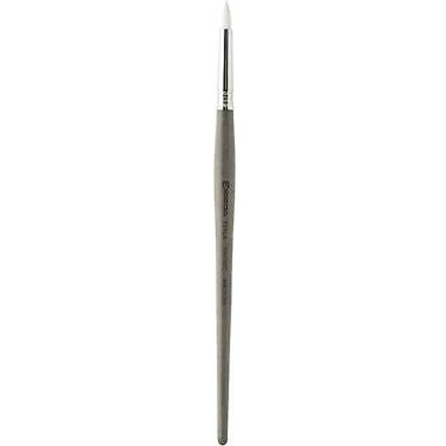 Escoda Perla Series 1435 Short Handle Round Artist Watercolor Brush  6  White Toray Filament