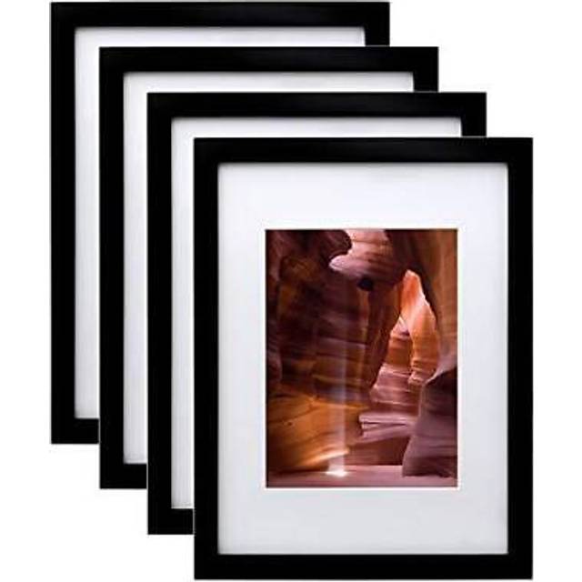 Egofine 9x12 Picture Frames Black with Plexiglass  Wood Frames for Pictures 5x7/6x8 with Mat or 9x12 without Mat  Tabletop and Wall Mounting Display