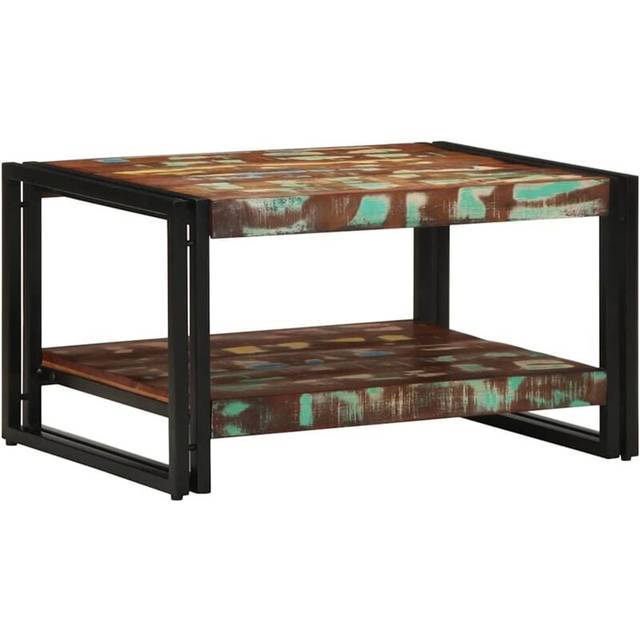 Soffbord flerfärgat 70x50x38 cm massivt trä återvunnet