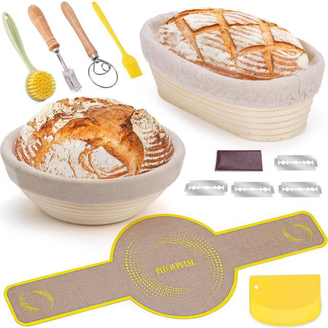 Bread Proofing Basket Set (Including Yeast Bread Making Kit) - Beige