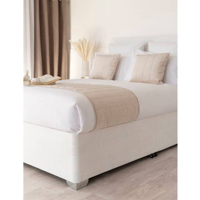 Faux suede Base wrap valance - White (King (5&#39;))
