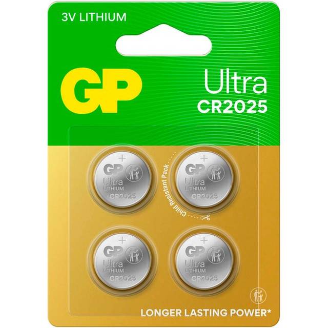 GP Knappcell CR 2025 3 V 4 st 145 mAh Litium Ultra