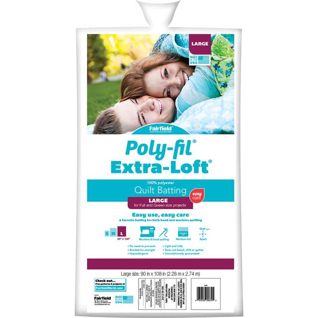 "Fairfield Extra-Loft Bonded Polyester Batting-Queen Size 90""X108"" X90B"