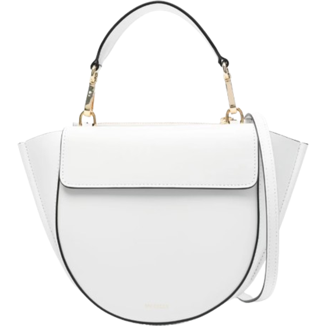 Wandler, Handbags, female, White, ONE SIZE, Black Leather Handbag with Magnetic Closure