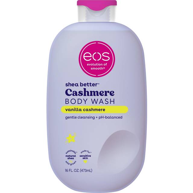 eos Shea Better Cashmere Body Wash  Vanilla Cashmere  Moisturizing and Nourishing  pH Balanced Creamy Gel Formula  Paraben & Phthalate Free  Sensitive
