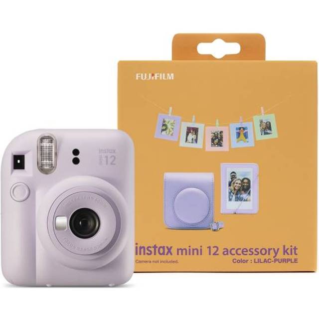 Fujifilm Instax Mini 12 Instant Camera with Case, Photo Album, Hanging Cards & Pegs - Lilac Purple - Messing