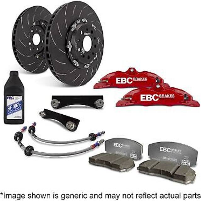 EBC Brakes Apollo Balanced Big Brake Kit - Front(+Rear) - 355x32mm 4 Pot Red Caliper, Red
