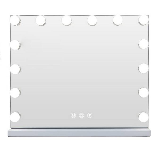 Hollywood Vanity Makeup Mirror with Lights 50x40 CM Light Up Tabletop Wall - White - One Size