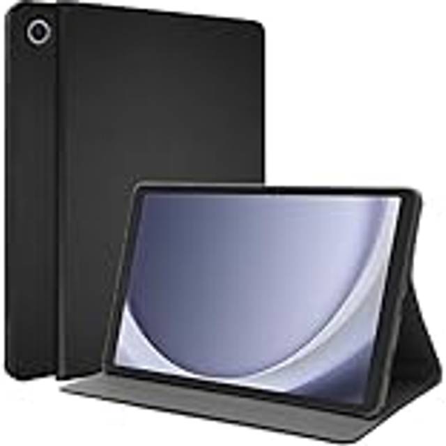 TECHGEAR Smart fodral till Samsung Galaxy Tab A9 Plus 11 tum 2023 Release (SM-X210/SM-X215) PU-läder smalt smart fodral stativskydd med hörnskydd [automatisk väckning/sömn] – svart