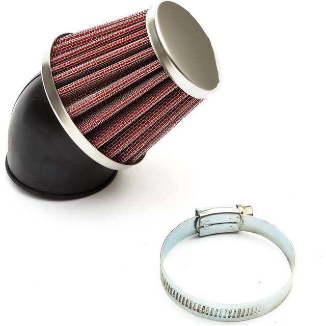 48mm Pitbike Air Filter Red Performance High flow Mushroom Style Bent Neck