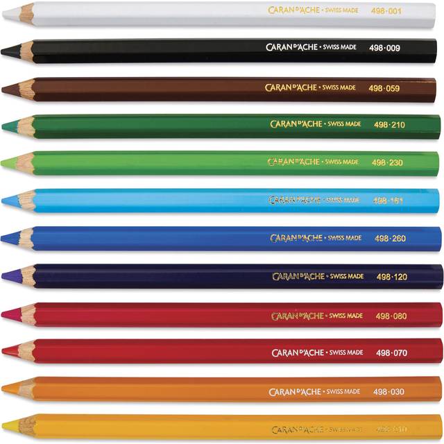 Caran d'Ache Swisscolor 12 Assorted Maxi Coloured Pencils