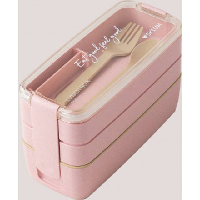 Suaret Lunch Box Bento With Cutlery 900 Ml Brown Hazelnut Sklum