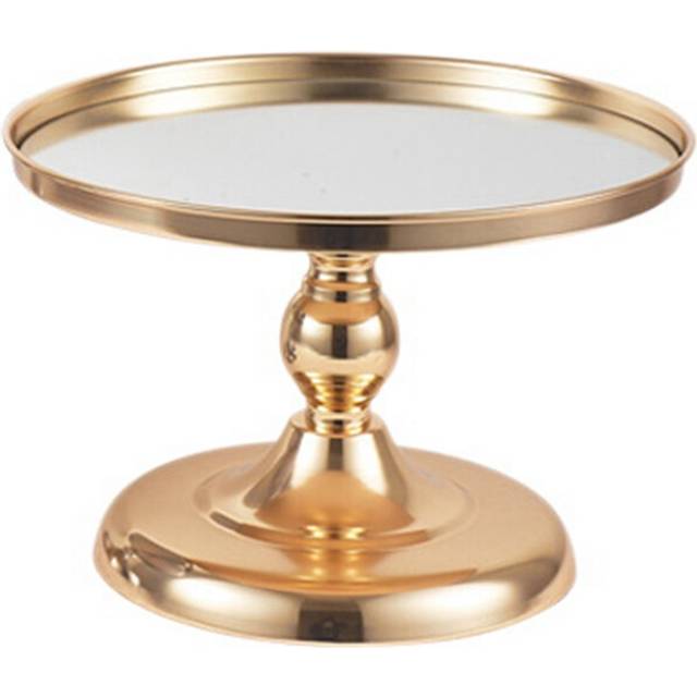 European Round Cake Stand Shelf Rack Electroplating Iron(Golden)