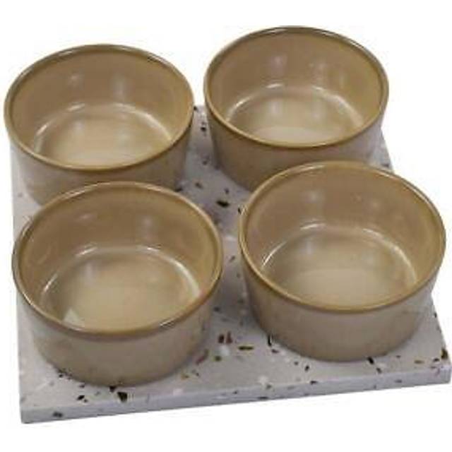 Terrazzo Snack Bowls Set of 4 Ceramic Medium Size Stackable Indoor Use