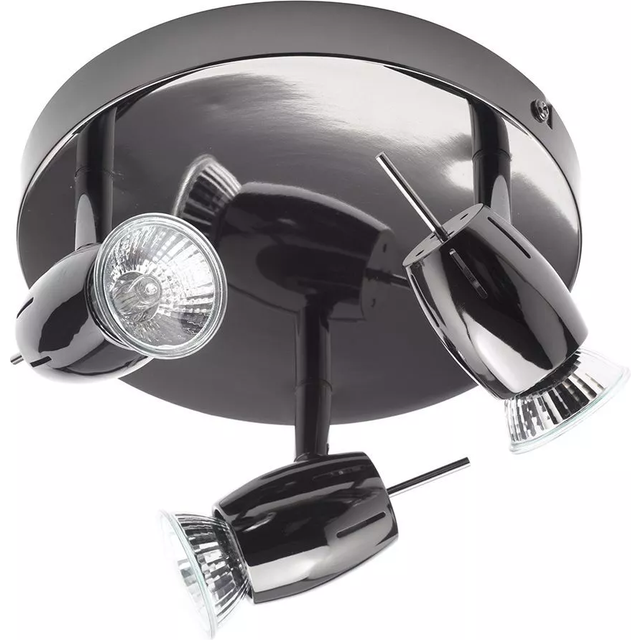 Litecraft Frank Spotlight Plate 3 Light With LED Bulbs - Black Nickel
