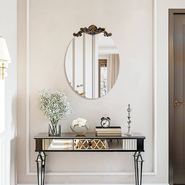 Ursina Oval Mirror - Brass (94.5 cm H x 70 cm W)