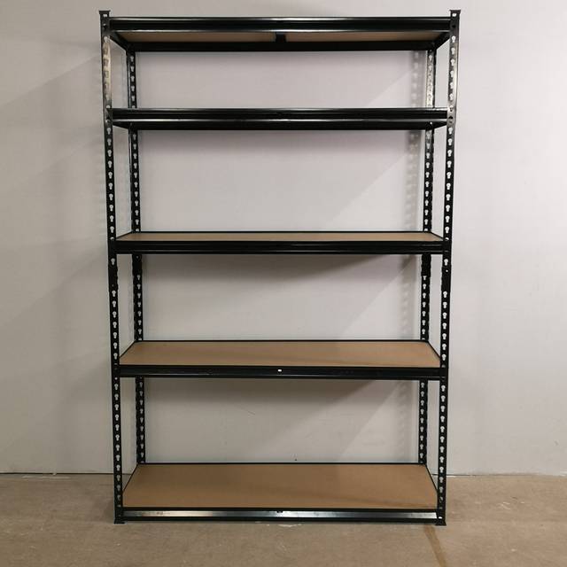 Anthonee Garage Shelving 122cm Wide & 183cm High Heavy Duty 5 Tier Multipurpose Metal Racking Unit / Warehouse Shelving Storage in Black - Satin Black (122cm W X 46cm D)