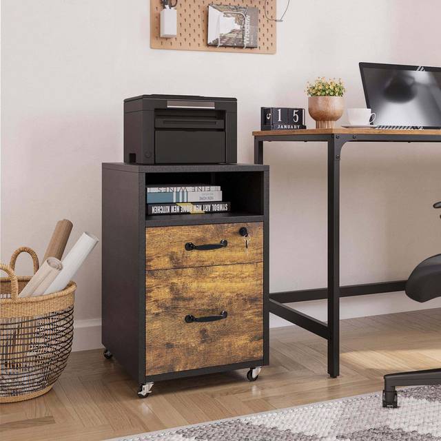 Danby 40cm Wide 2 -Drawer File Cabinet - Brown (65cm H X 40cm W X 40cm D)