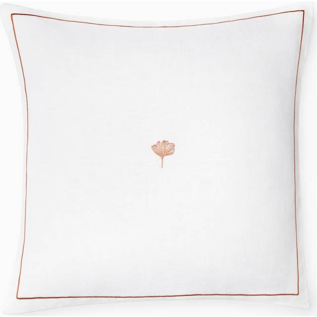 SFERRA Ginkgo Decorative Pillow 18X18" - WHITE/RUSSET