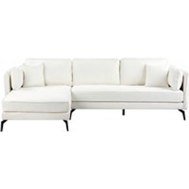 Beliani - Modern Corner Sofa Right Hand Boucle Pillow Back Scatter Cushions Off-White Altan