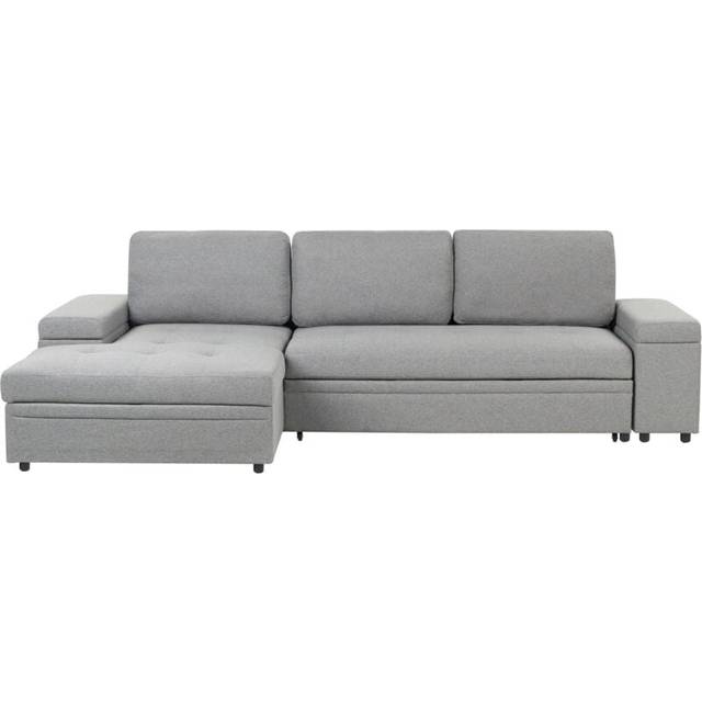 Beliani Right Hand Fabric Corner Sofa Bed With Storage Grey Hrisey, Grey