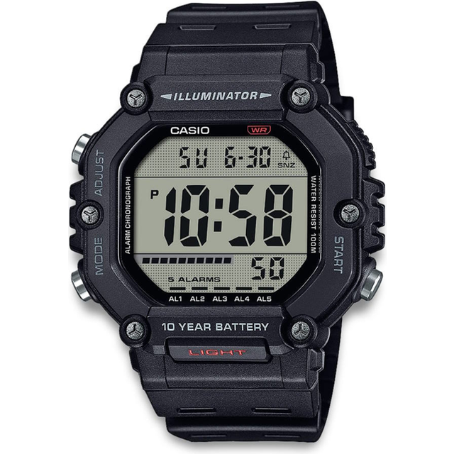 Casio Grey Dial Black Strap Digital Watch