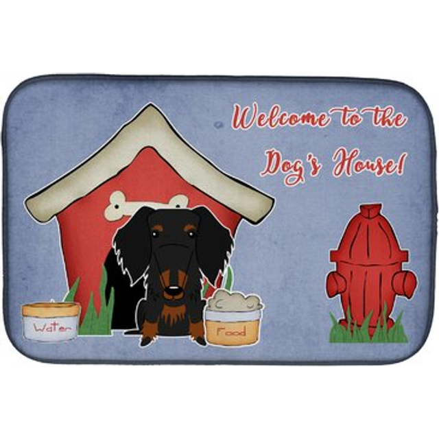 Caroline's Treasures Dog House Collection Wire Haired Dachshund Black Tan Dish Drying Mat  14 x 21