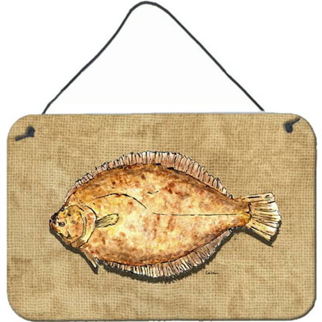 """""Caroline's Treasures Flounder Aluminum Metal Wall or Door Hanging Prints  8 x 12"""""""""""""