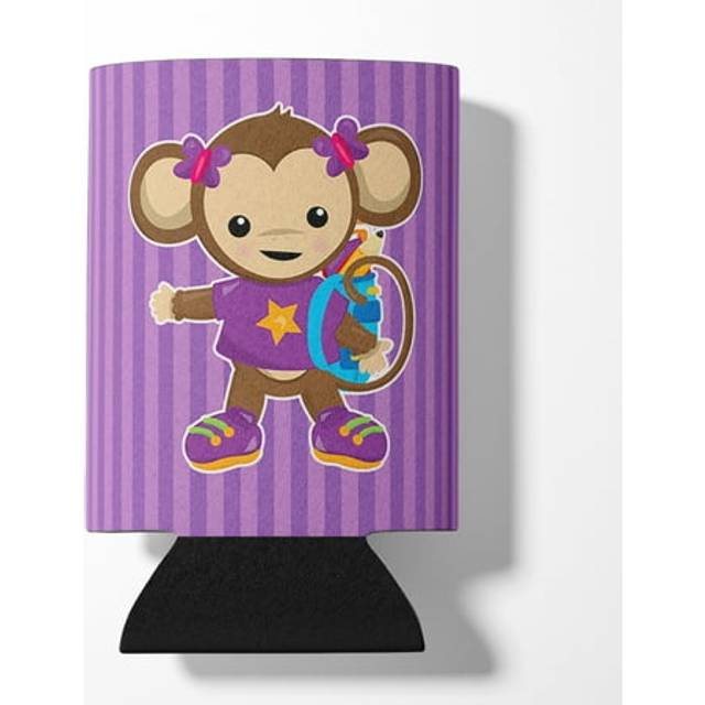 Carolines Treasures Monkey with Backpack Can or Bottle Hugger  Can Hugger  Multicolor