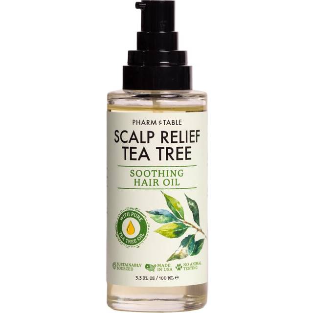 PHARM TO TABLE Tea Tree Hair Oil for Itchy Scalp - Infused With Tea Tree Oil  Mint  Vitamin E  and Jojoba Oil  100ml