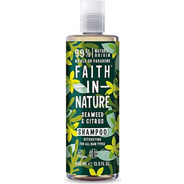 Faith In Nature Natural Seaweed & Citrus Shampoo, Detoxifying for Oily Hair & Scalp, Vegan & Cruelty Free, No SLS, Silicones or Parabens, 400ml