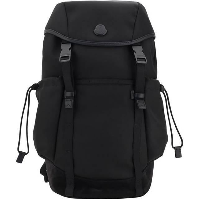 Moncler, Backpacks, male, Black, ONE SIZE, Waterproof Black Backpack with Double Buckle