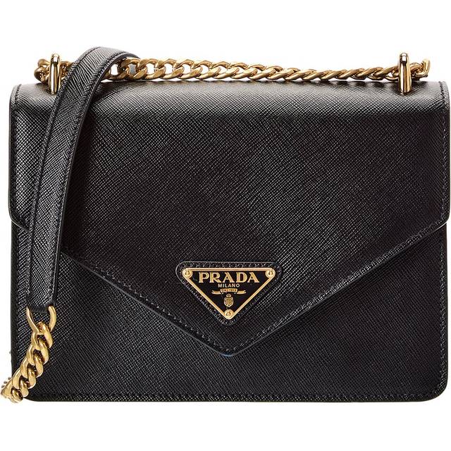 Prada Logo saffiano leather shoulder bag - black (One Size)