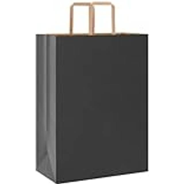 Paper Bags 250 pcs with Handles Black 32x17x44 cm Vidaxl