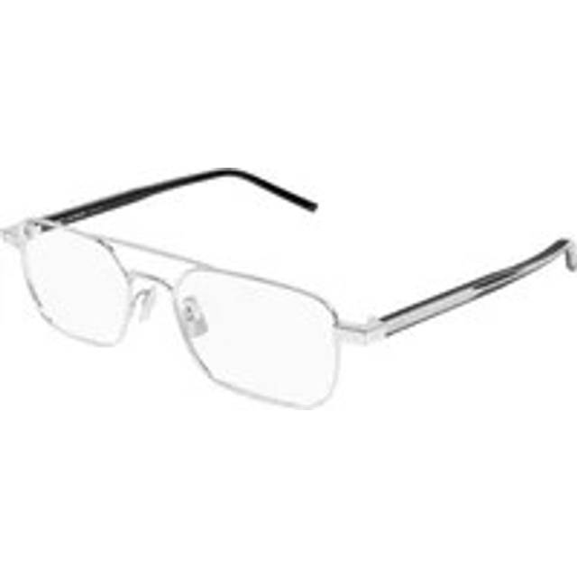 SAINT LAURENT Man SL 780 001 Optiska bågar Metall Silver Transparent Fyrkantig