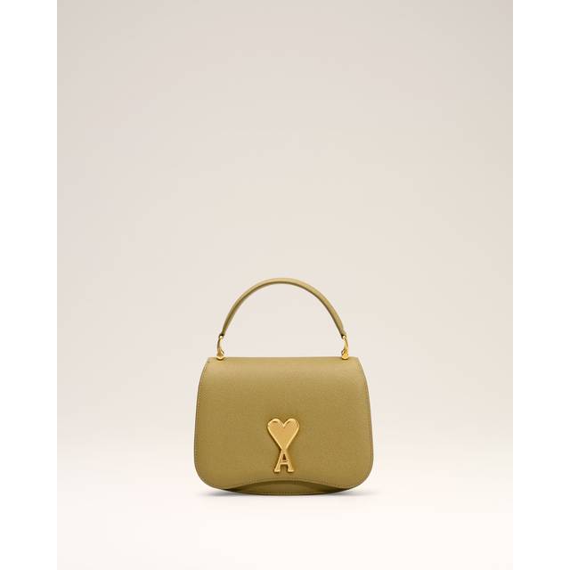 Ami Paris, Handbags, female, Brown, ONE SIZE, Brown Foldover Bag with Green Accent