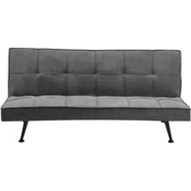 Beliani - Modern Fabric Sofa Bed Polyester Armless Reclining Convertible Solid Wood Dark Grey Hasle