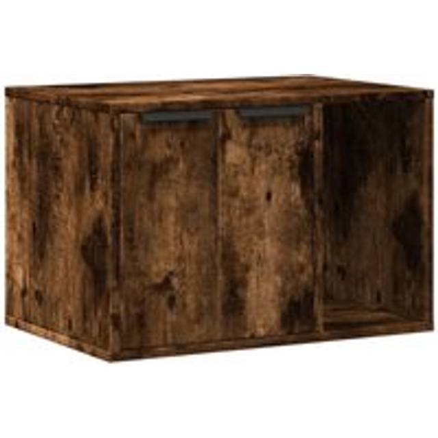 vidaXL Cat Litter Box Enclosure Smoked Oak 60x40x40 cm Engineered Wood - Brown