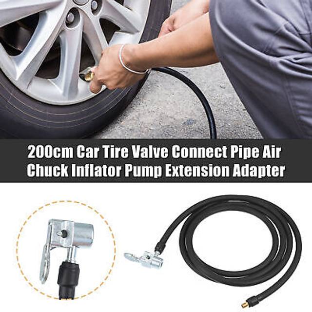 200cm 79" car tire air chuck inflator extension rubber hose quick connect