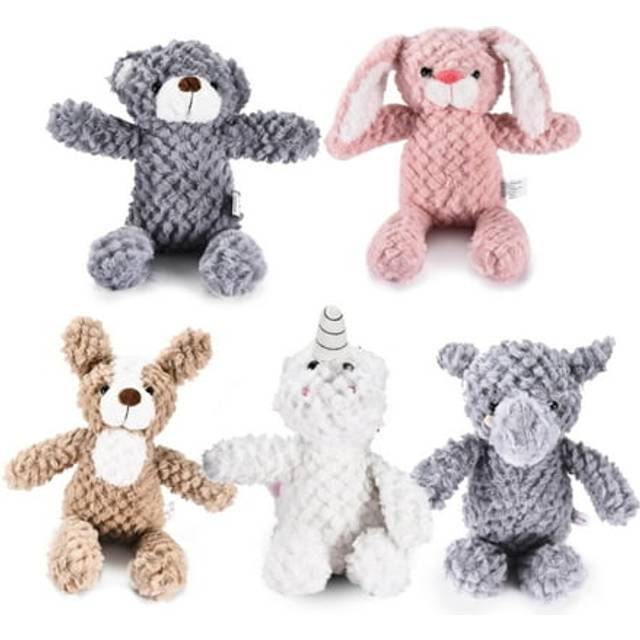 Snug A Babies 5 Set Animals and Teddy Bears - Plush Toys Bulk - Stuffed Animals for Kids - Baby Shower Small Bear Animal Assortment - Soft Pack of Stu